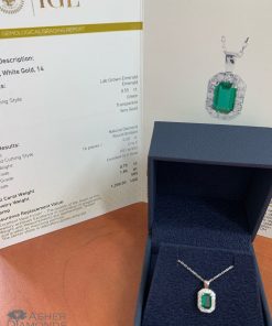 תליון אמרלד ויהלומים